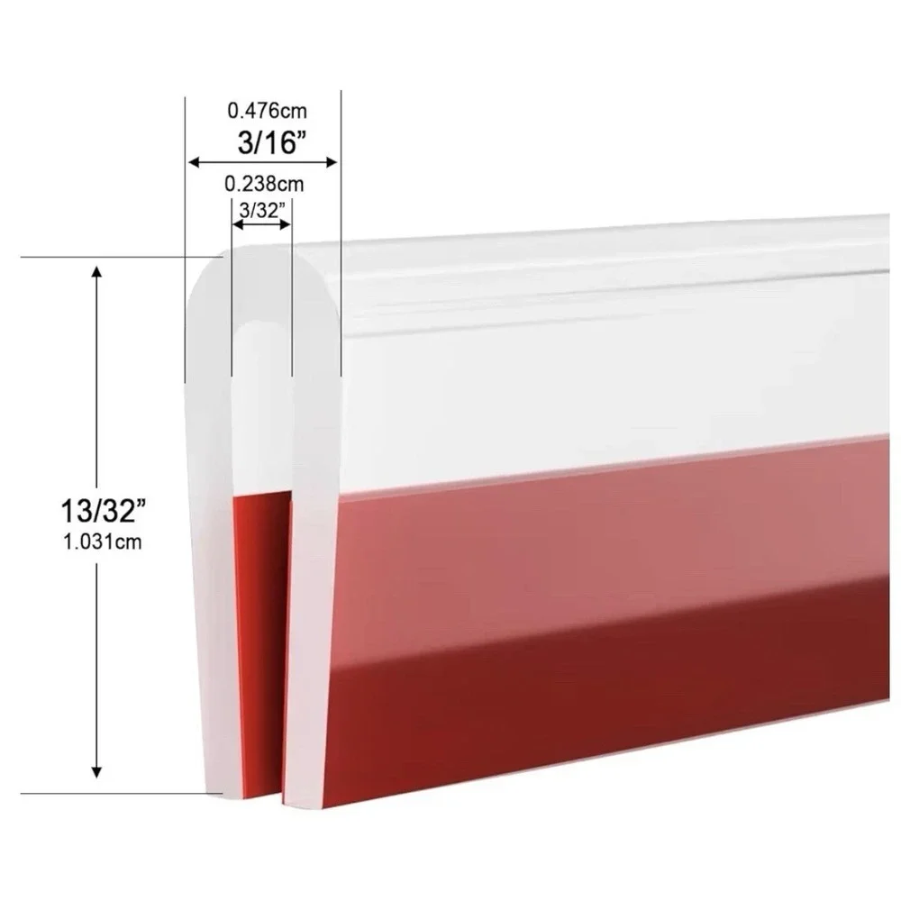 Clear Self-Adhesive Rubber Edge Trim 10Ft U Channel Silicone 1/16